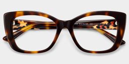 Lillian Écaille Cat-eye lunettes1