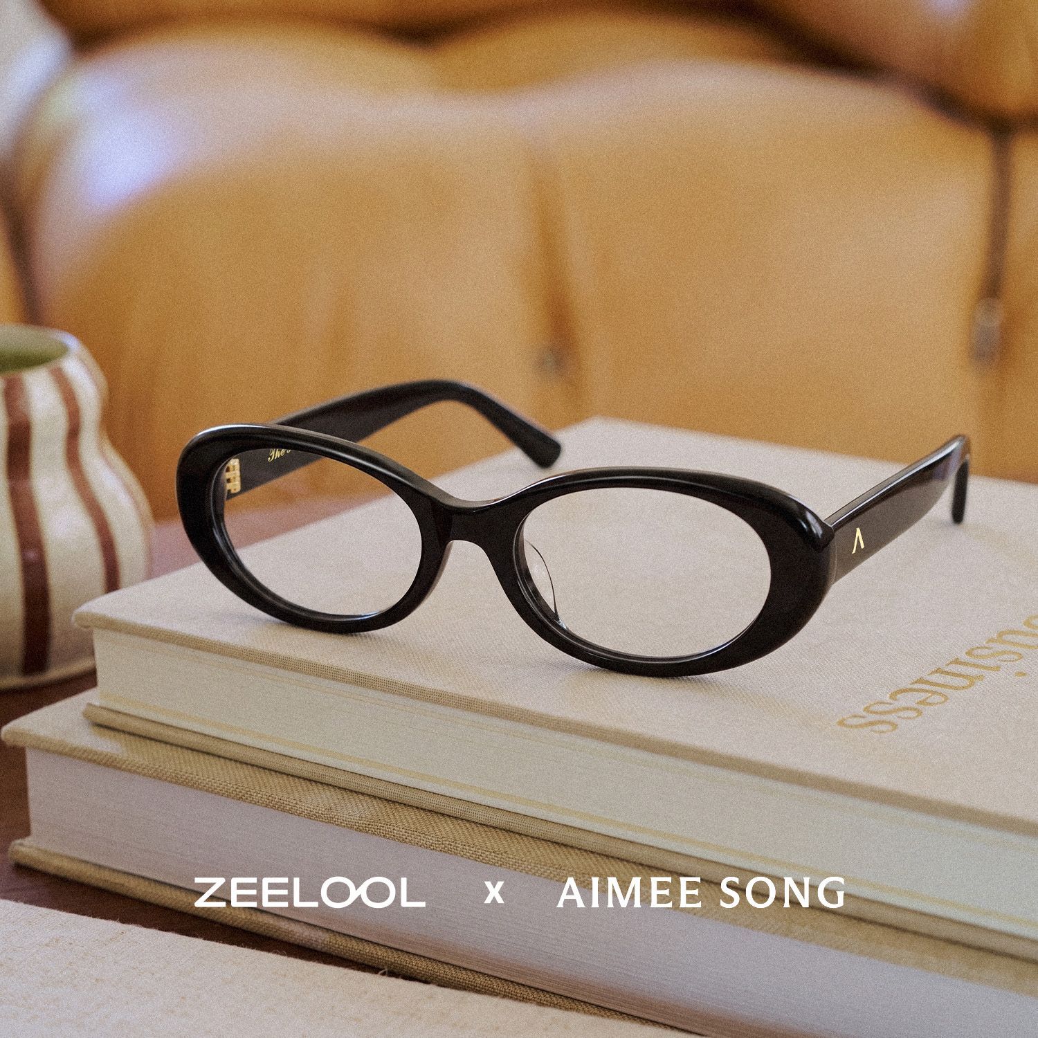 Lunettes ovales noires The 90s ZEELOOL x Aimee Song0