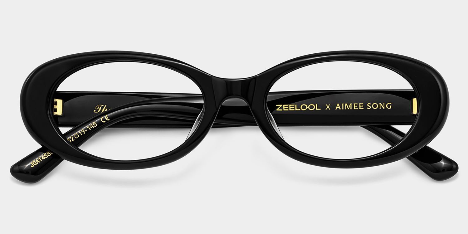 Lunettes ovales noires The 90s ZEELOOL x Aimee Song2