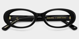 Les années 90 Noir Ovale lunettes2