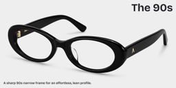 Les années 90 Noir Ovale lunettes3