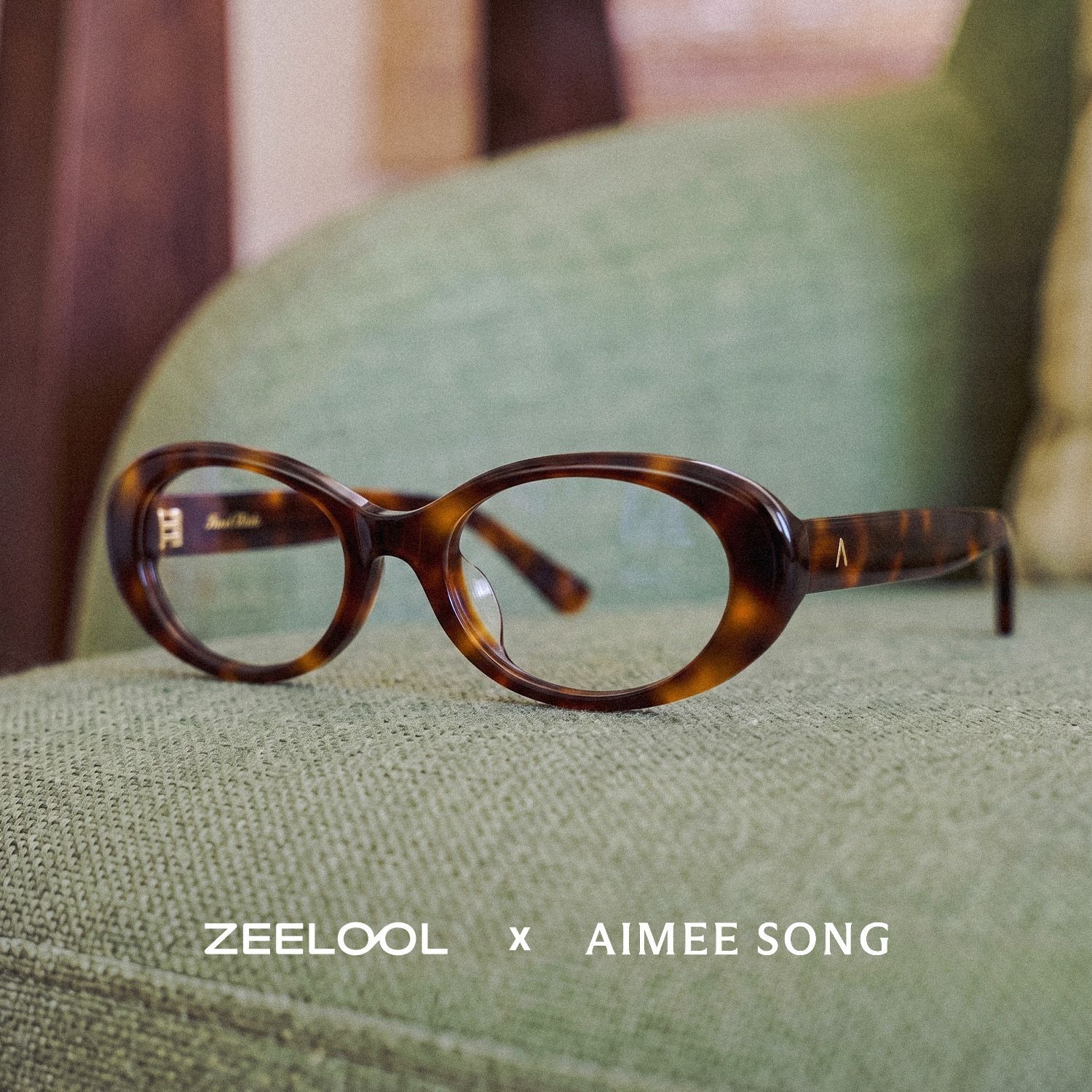 ZEELOOL x Aimee Song Lunettes ovales écaille The 90s0