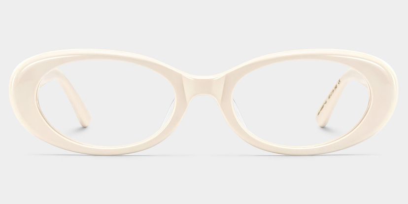 Les années 90 Blanc Ovale lunettes