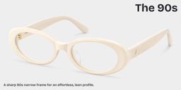 Les années 90 Blanc Ovale lunettes3
