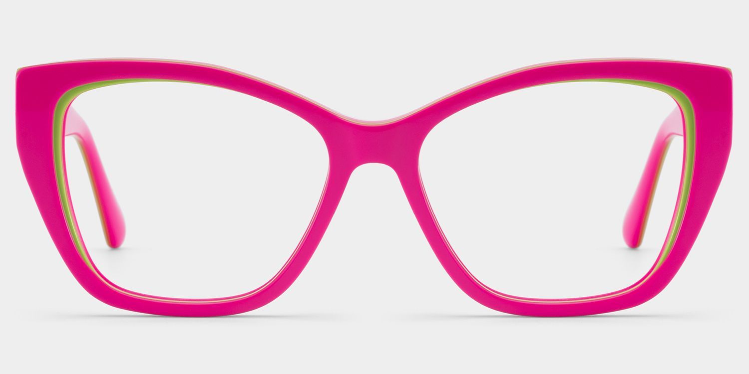 Lunettes à monture Blaise rose vert avec monture œil-de-chat en ligne | ZEELOOL0