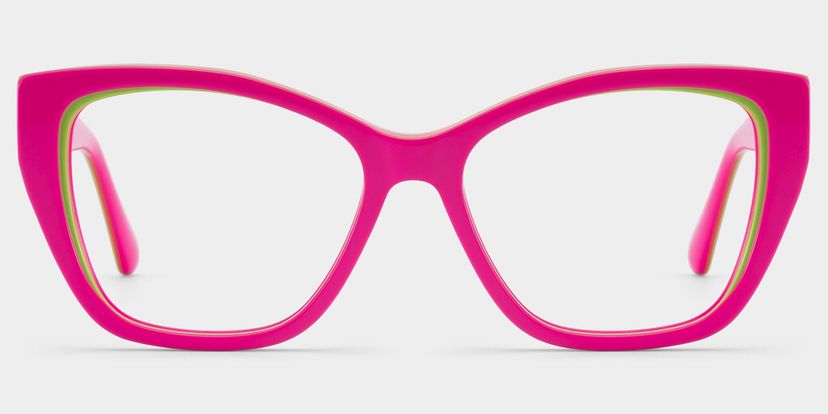 Lunettes Cateye rose et vert Blaise