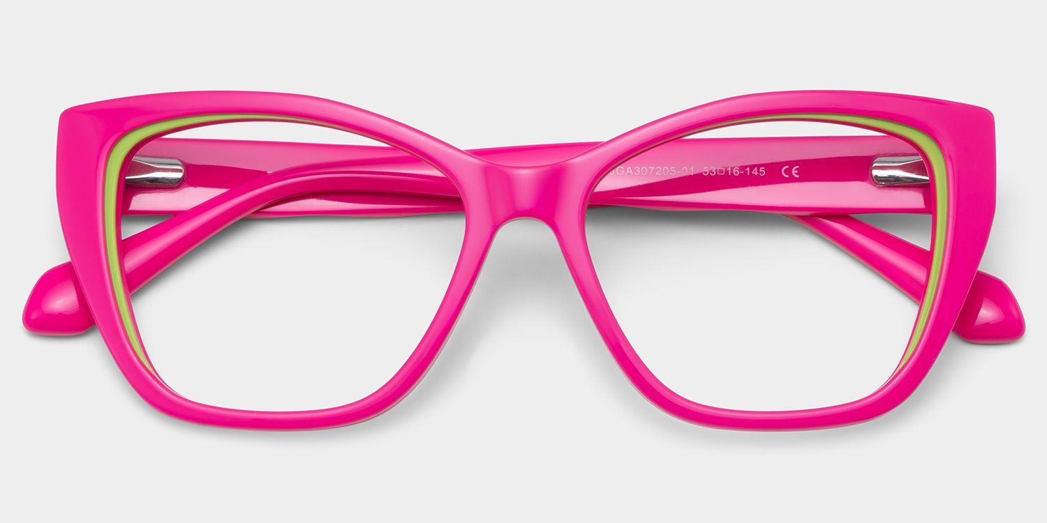Lunettes à monture Blaise rose vert avec monture œil-de-chat en ligne | ZEELOOL3