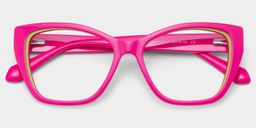 Lunettes Cateye rose et vert Blaise3