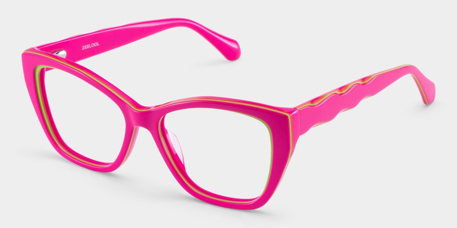 Lunettes à monture Blaise rose vert avec monture œil-de-chat en ligne | ZEELOOL4
