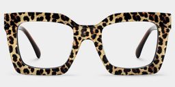 Lunettes carrées imprimé léopard Megan1
