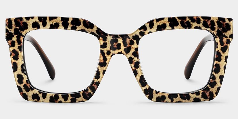 Lunettes carrées imprimé léopard Megan