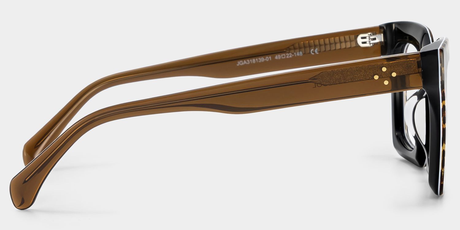 Lunettes à monture carrée en acétate imprimé léopard Megan pour femmes | ZEELOOL4