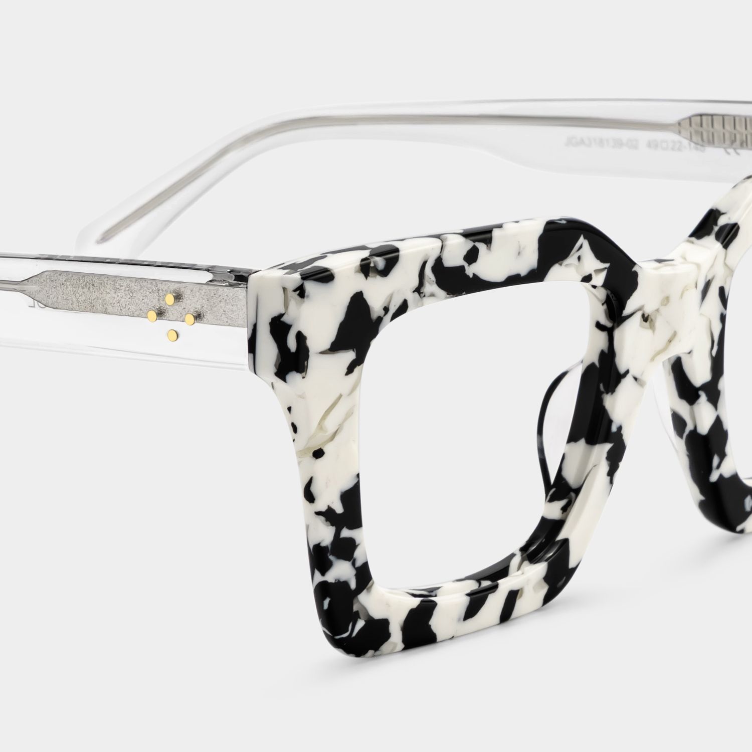 Lunettes à monture carrée en acétate à imprimé vache Megan pour femmes | ZEELOOL4