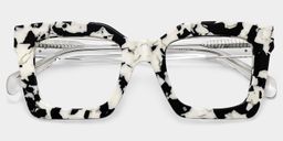 Lunettes carrées Megan à imprimé vache1