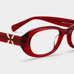 Lunettes ovales rouges Catherine5