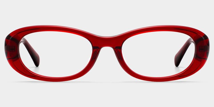 Lunettes ovales rouges Catherine