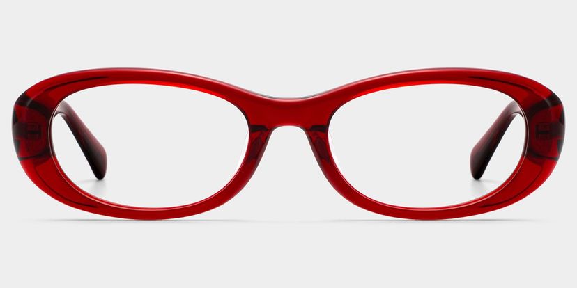 Lunettes ovales rouges Catherine