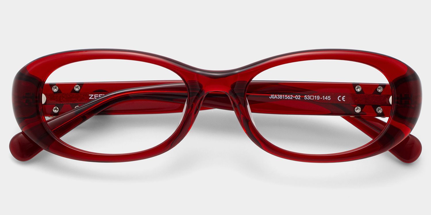 Soldes en ligne Lunettes à monture ovale rouge Catherine | ZEELOOL1