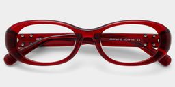 Lunettes ovales rouges Catherine1
