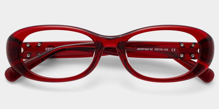 Lunettes ovales rouges Catherine