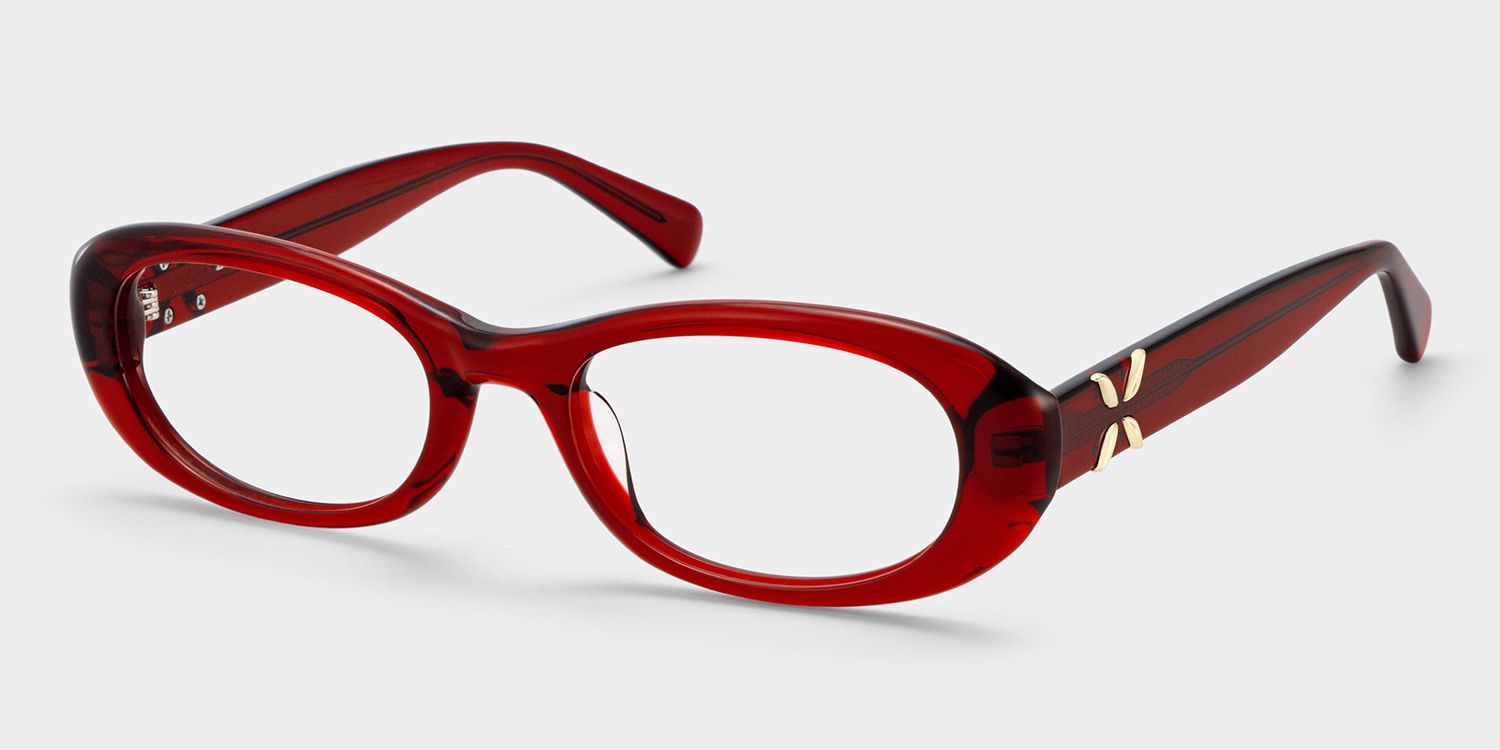 Soldes en ligne Lunettes à monture ovale rouge Catherine | ZEELOOL2