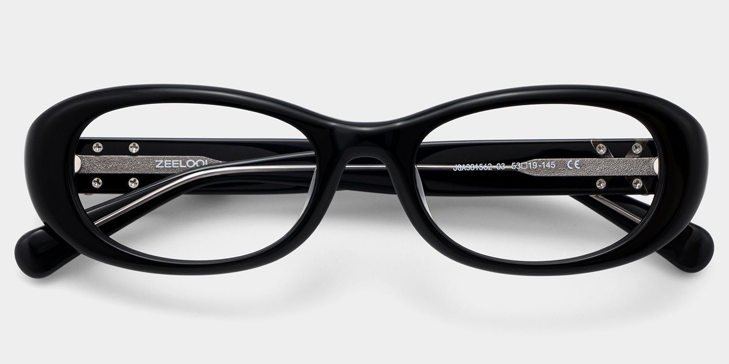 Lunettes à monture ovale noire Catherine en ligne pour femmes | ZEELOOL1