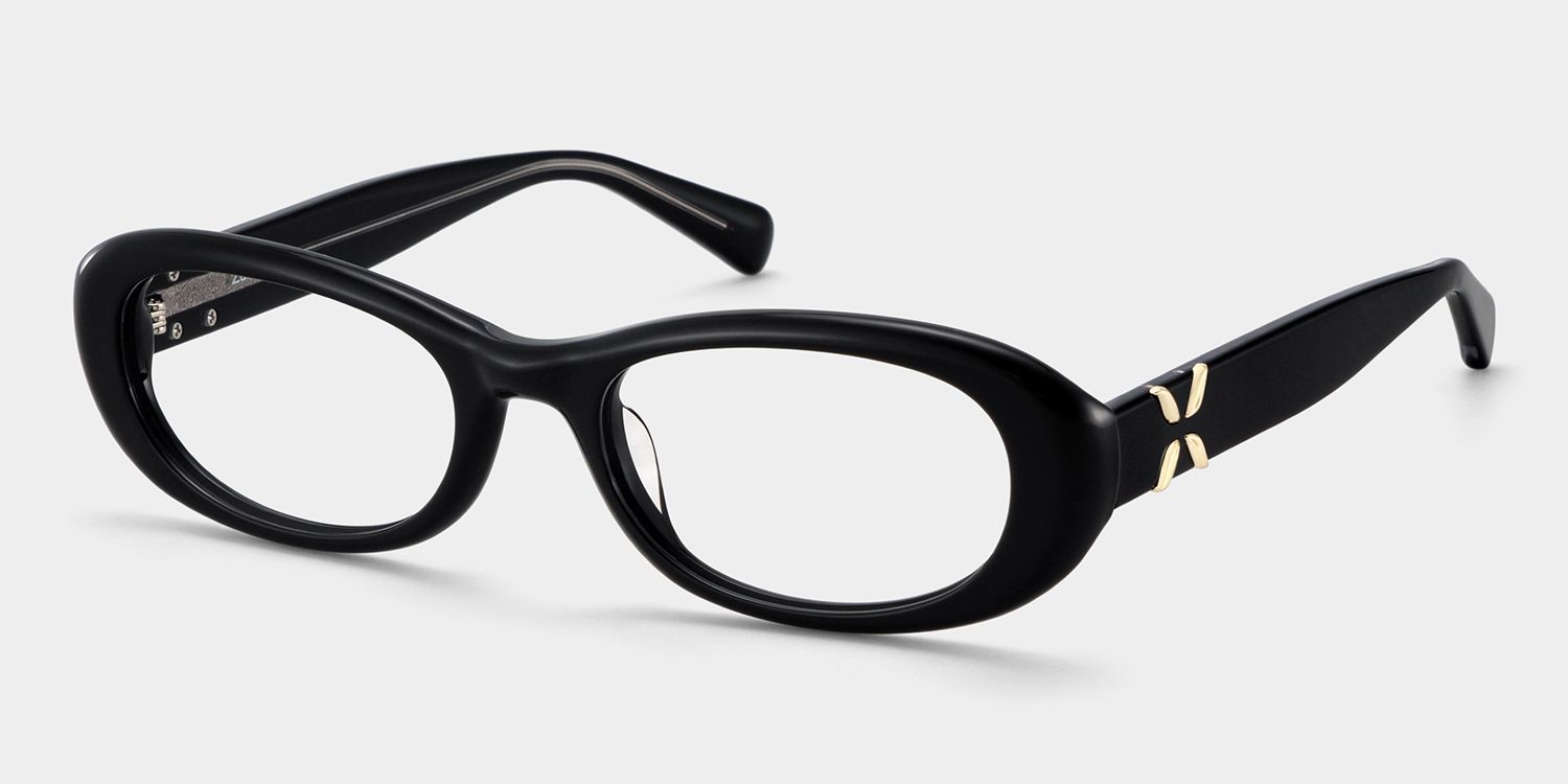 Lunettes à monture ovale noire Catherine en ligne pour femmes | ZEELOOL2