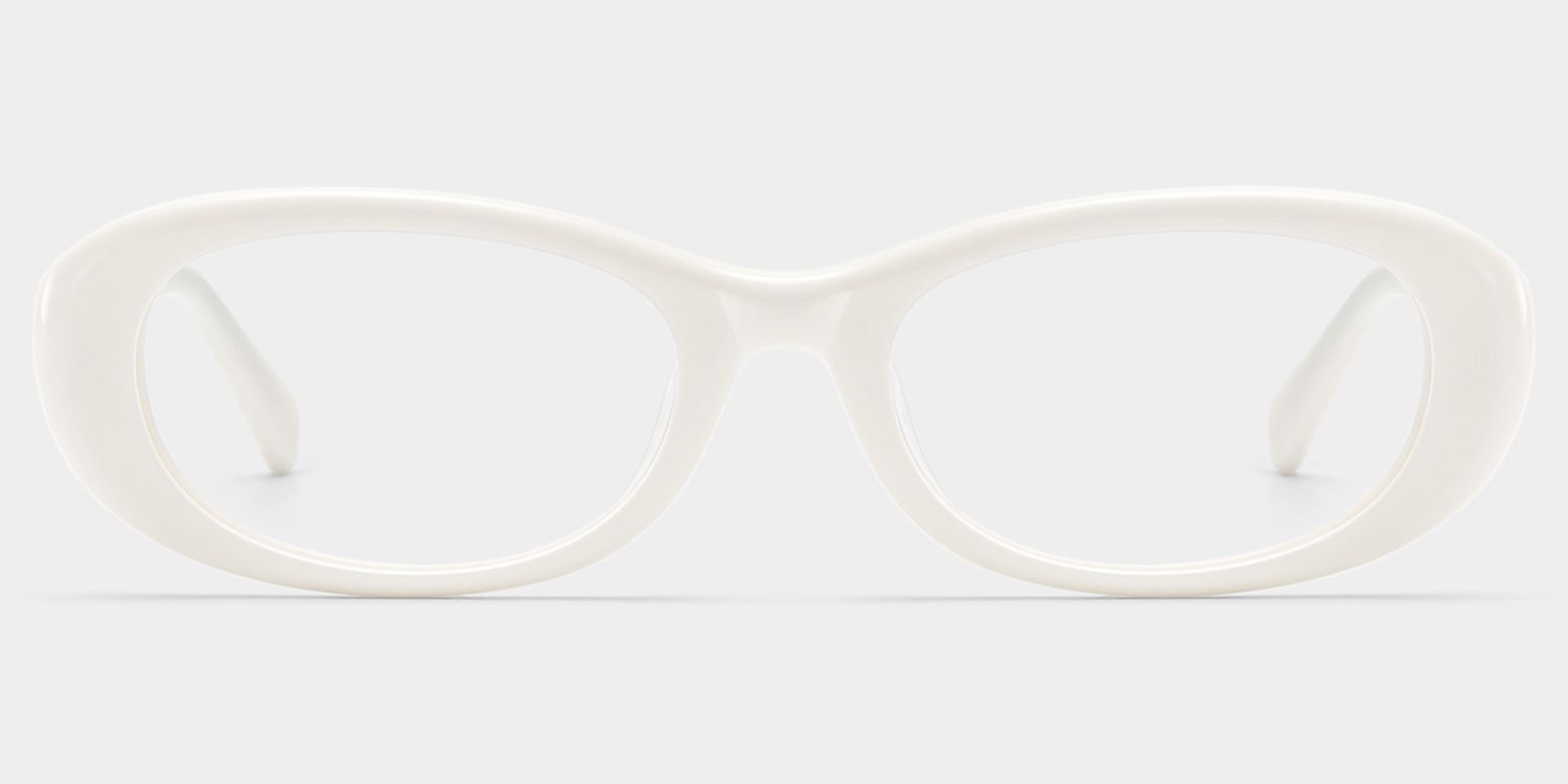 Lunettes à monture ovale blanche Catherine en ligne | ZEELOOL0