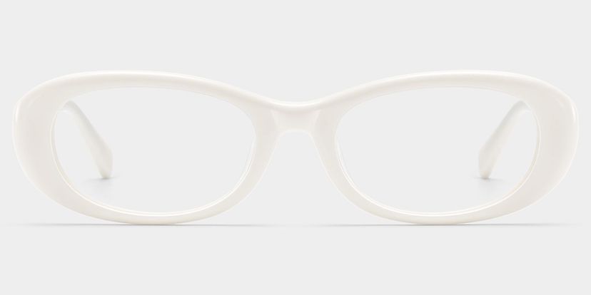 Lunettes ovales blanches Catherine