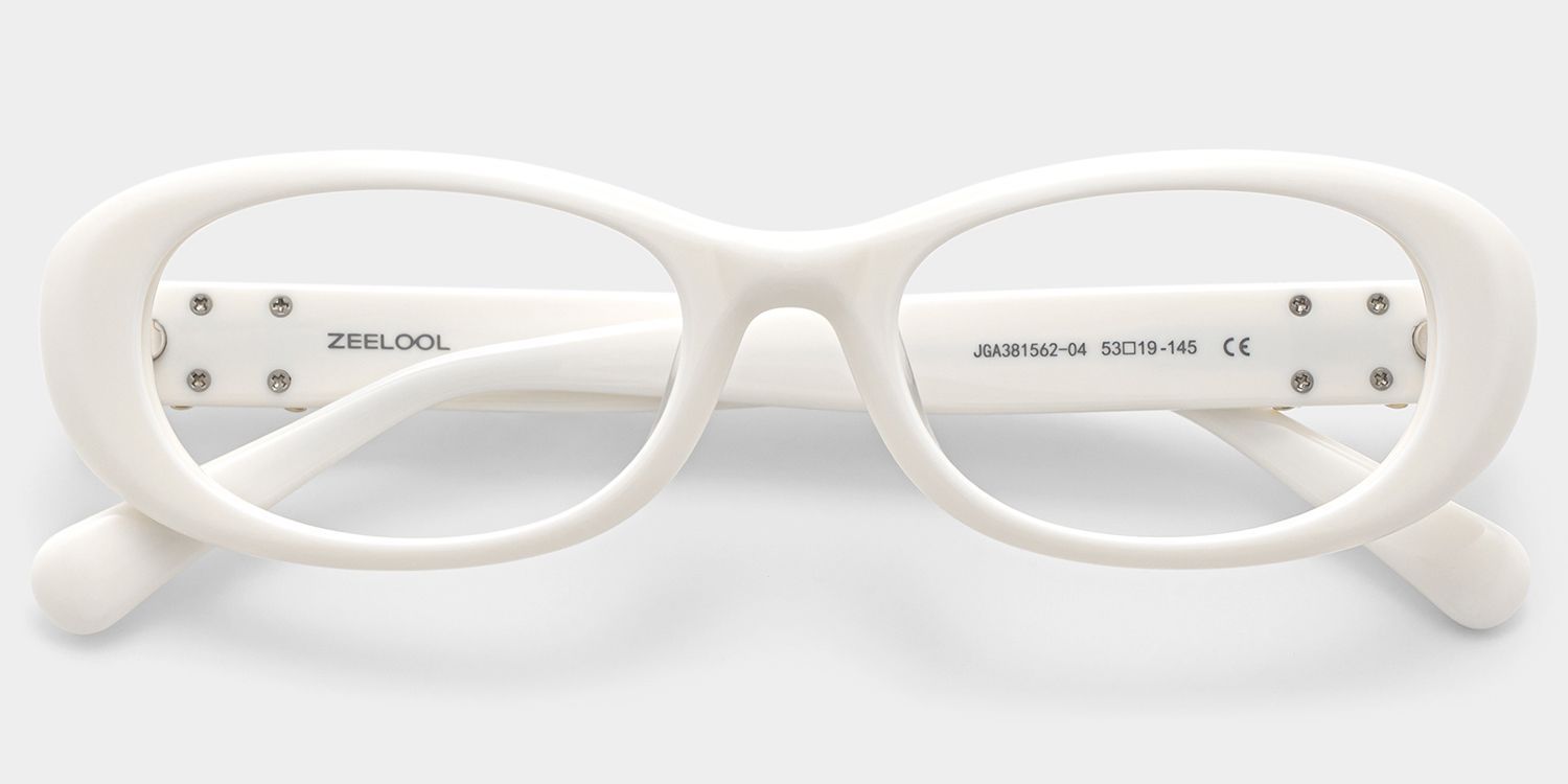 Lunettes à monture ovale blanche Catherine en ligne | ZEELOOL1