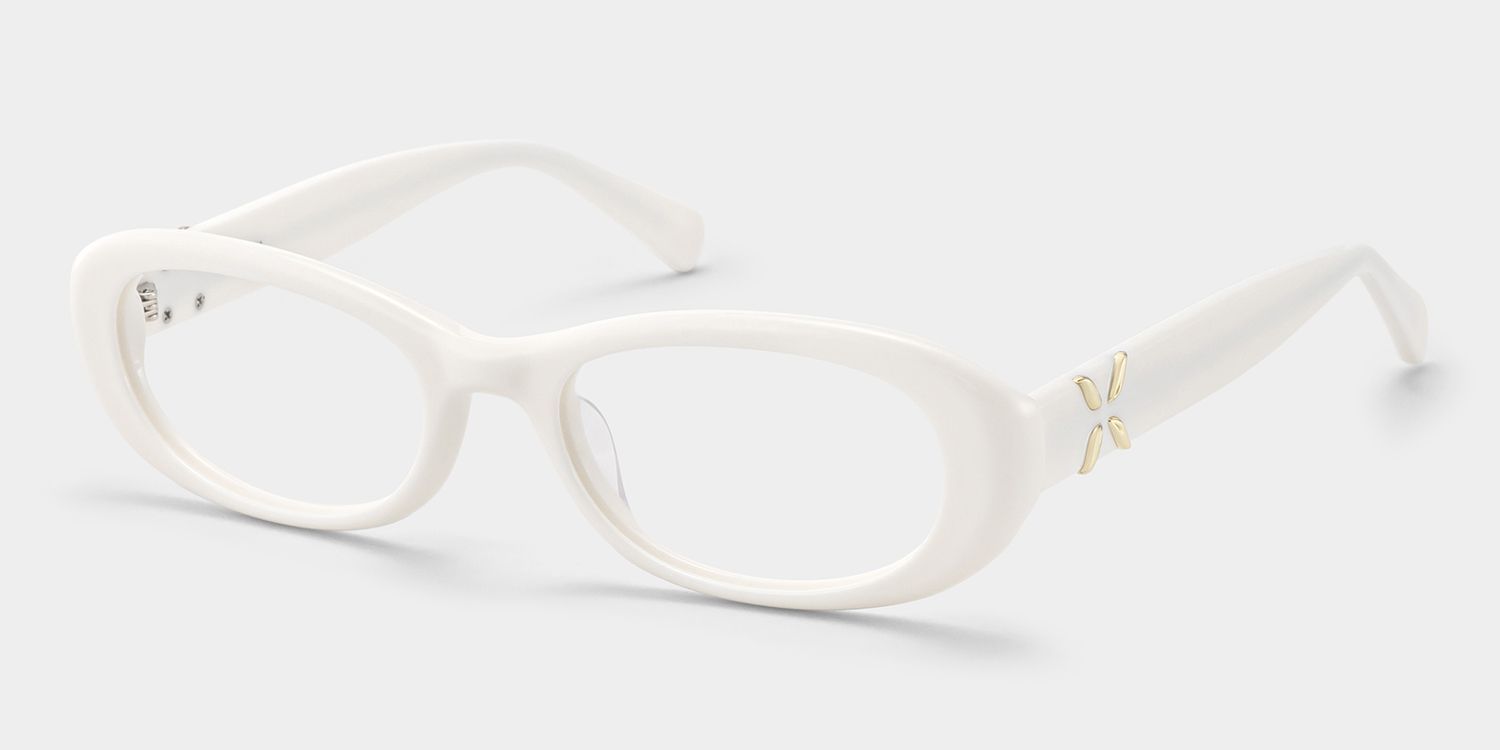 Lunettes à monture ovale blanche Catherine en ligne | ZEELOOL2