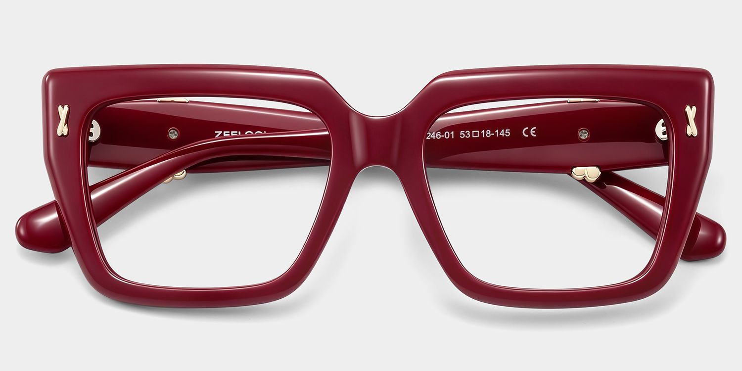 Lunettes carrées rouges Ophelia | ZEELOOL1