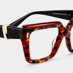 Ophelia Écaille rouge Carré lunettes4