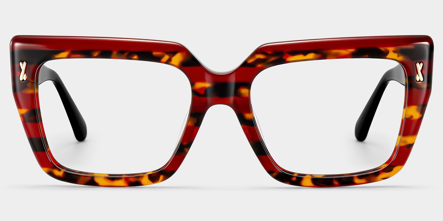Lunettes carrées Ophelia écaille de tortue rouge | ZEELOOL0