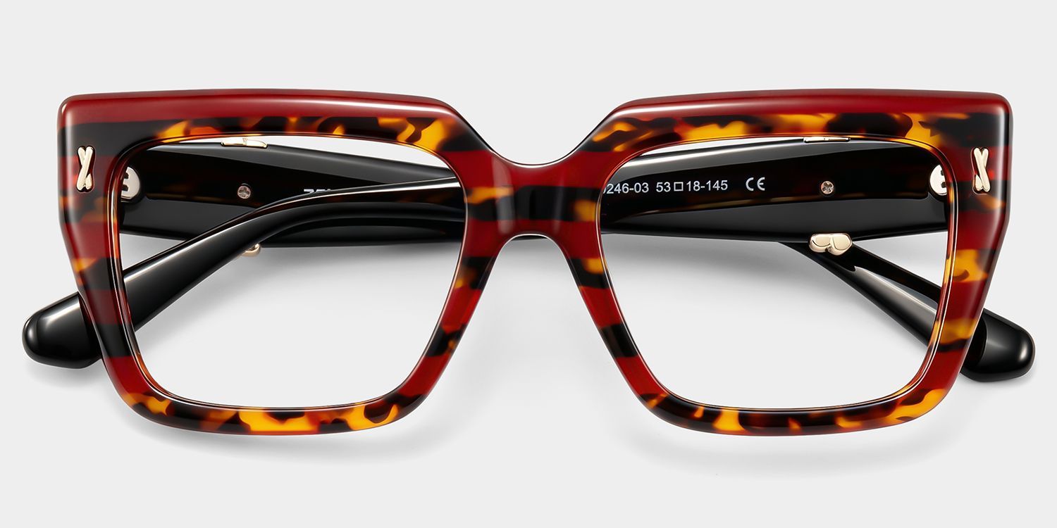 Lunettes carrées Ophelia écaille de tortue rouge | ZEELOOL1