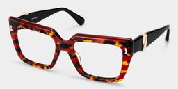 Ophelia Écaille rouge Carré lunettes2