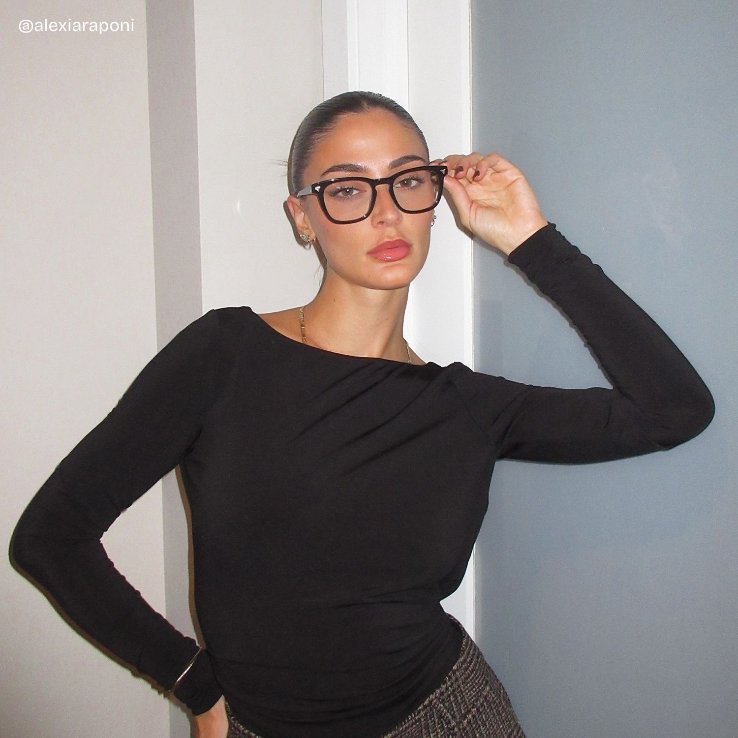 Lunettes à monture noire carrée Heather en ligne | ZEELOOL7