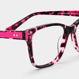 Eva Lunettes Rectangulaires Écaille de Tortue Rose5