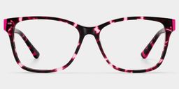 Eva Lunettes Rectangulaires Écaille de Tortue Rose0
