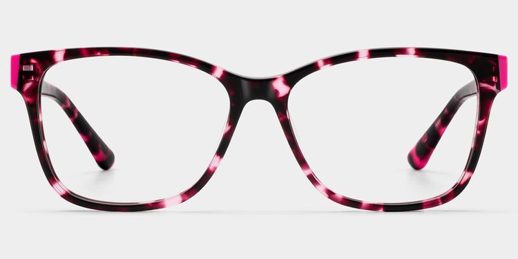 Eva Lunettes Rectangulaires Écaille de Tortue Rose