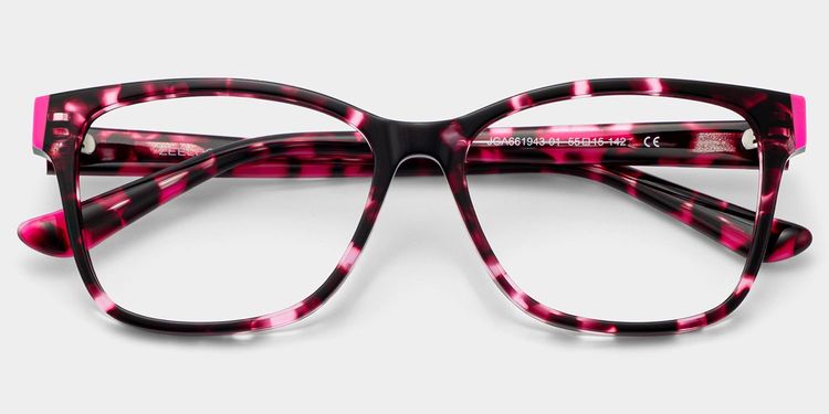 Eva Lunettes Rectangulaires Écaille de Tortue Rose