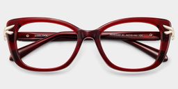 Isolde Bordeaux Cat-eye lunettes1