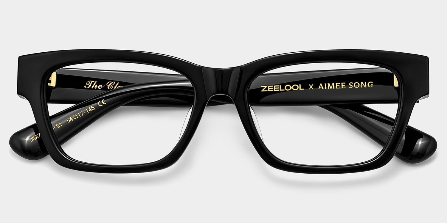 ZEELOOL x Aimee Song Lunettes rectangulaires noires Le Classique2