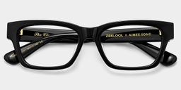 Le Classique Noir Rectangulaire lunettes2