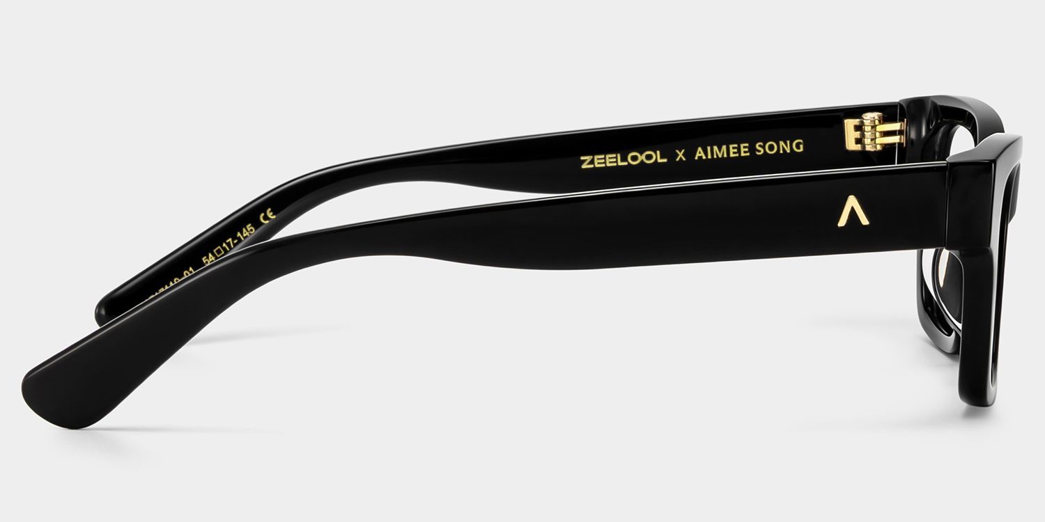 ZEELOOL x Aimee Song Lunettes rectangulaires noires Le Classique4