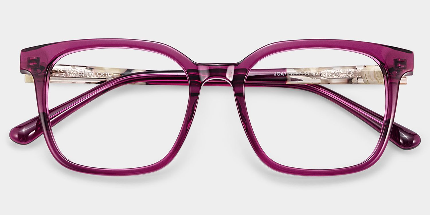 Lunettes Freya à monture carrée rouge en acétate pour femmes | ZEELOOL1