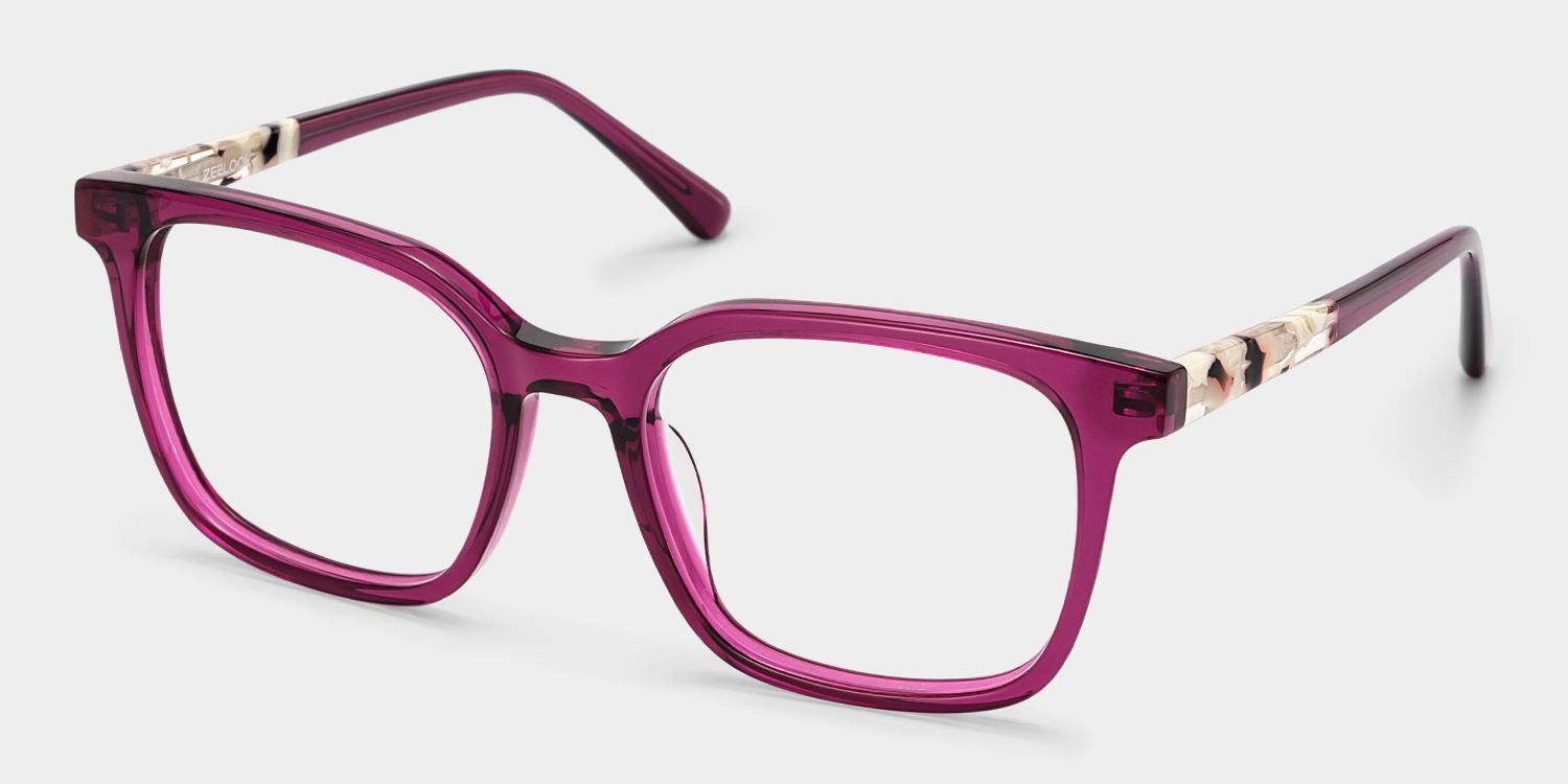Lunettes Freya à monture carrée rouge en acétate pour femmes | ZEELOOL2