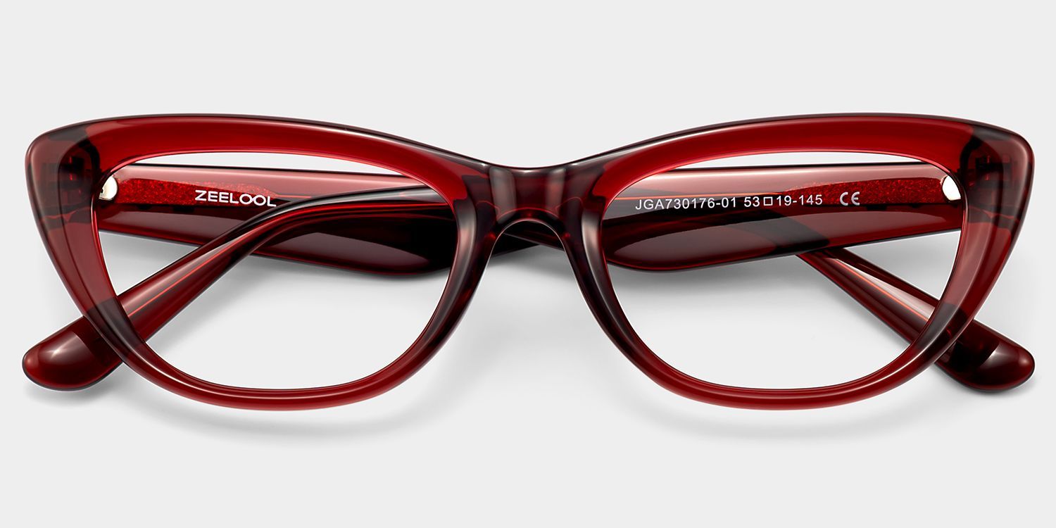 Lunettes œil-de-chat bordeaux Amabel | ZEELOOL1