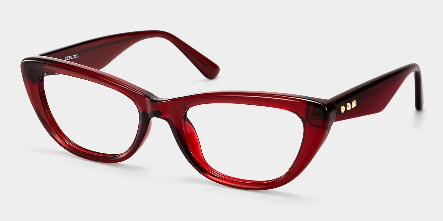 Lunettes œil-de-chat bordeaux Amabel | ZEELOOL2
