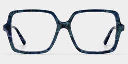 Lunettes carrées Elena bleu écaille de tortue0